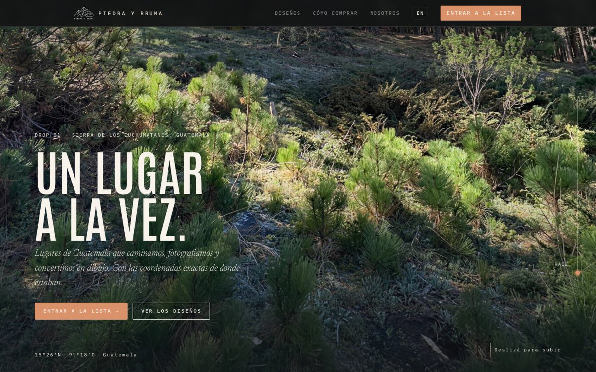 Portada del sitio de Piedra y Bruma